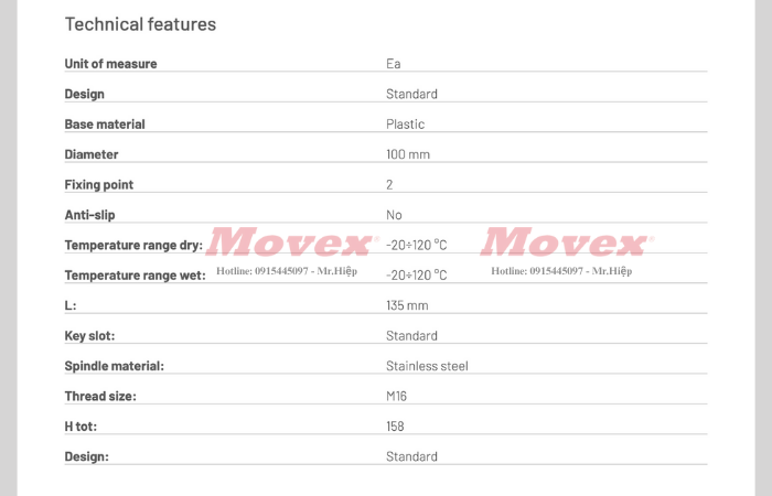 Chân đế Ø100 (P95602) Chân đế Ø100 (P95602)