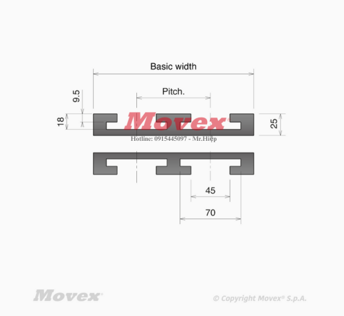 Cơ cong 90º TAB 880/881 K325 P85 R610 - P72023612 3 7
