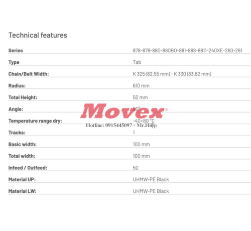 Cơ cong 90º TAB 880/881 K325 P85 R610 - P72023612 4 7